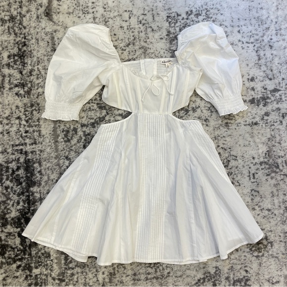 For Love & Lemons Arya Mini Dress, White, Size Small - Picture 5 of 8